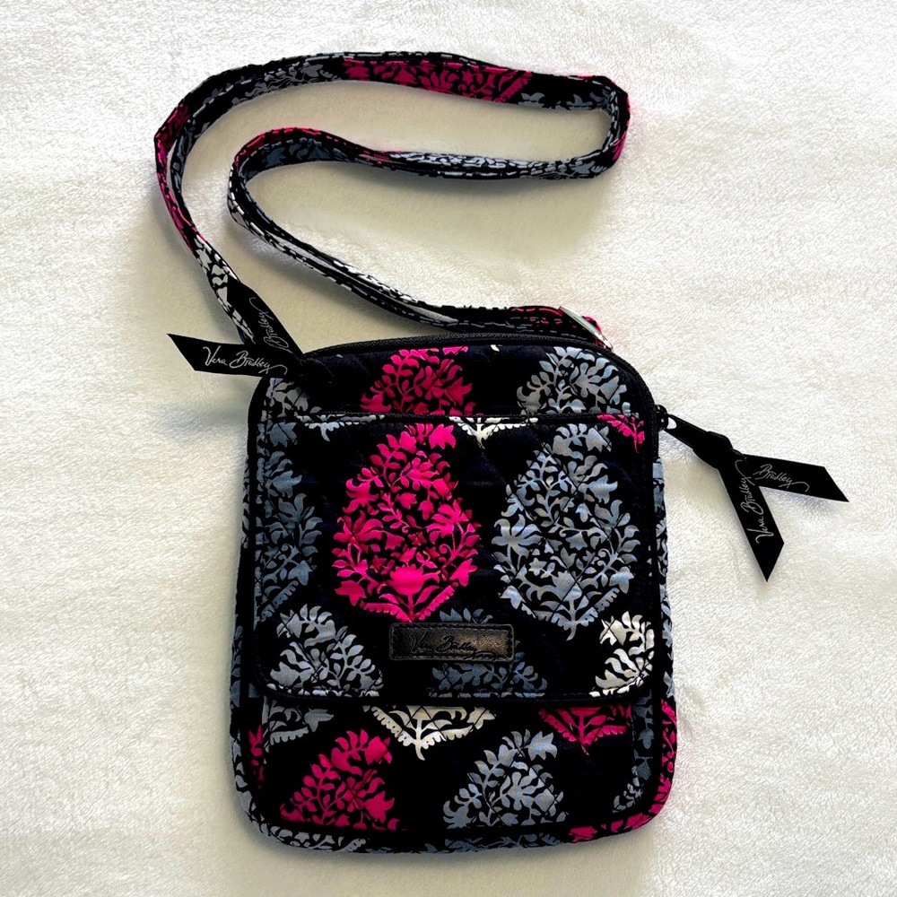 Vera Bradley Purse NWT - Womens Crossbody Bag Northern Lights Black Pink Gray